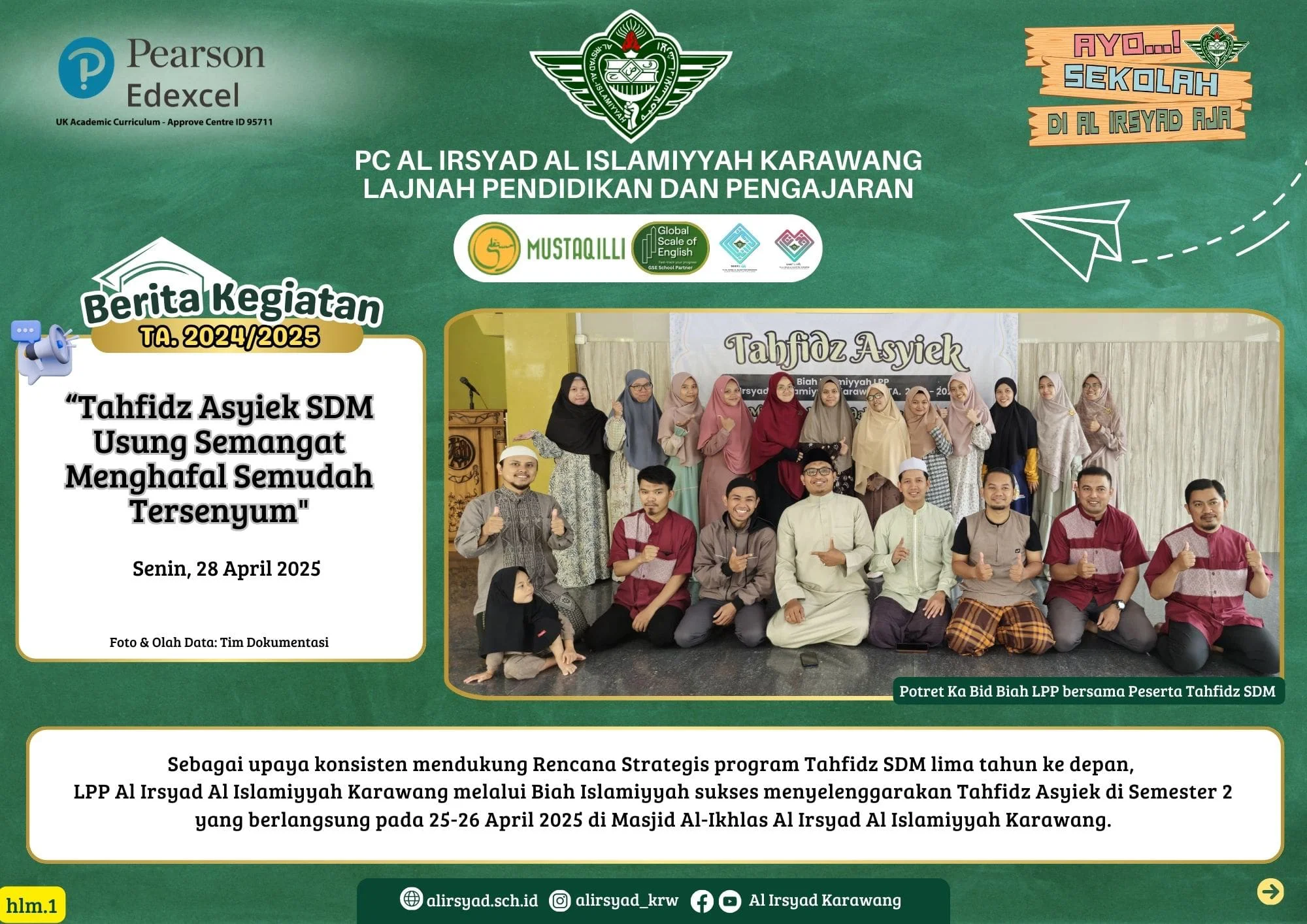 Tahfidz Asyiek SDM Usung Semangat Menghafal Semudah Tersenyum